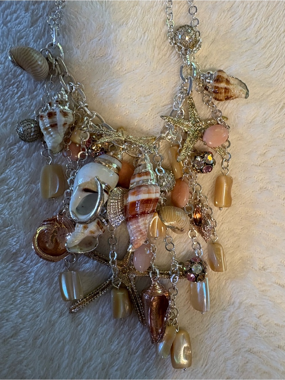 Seashore Charm Statement Necklace and matching bracelet